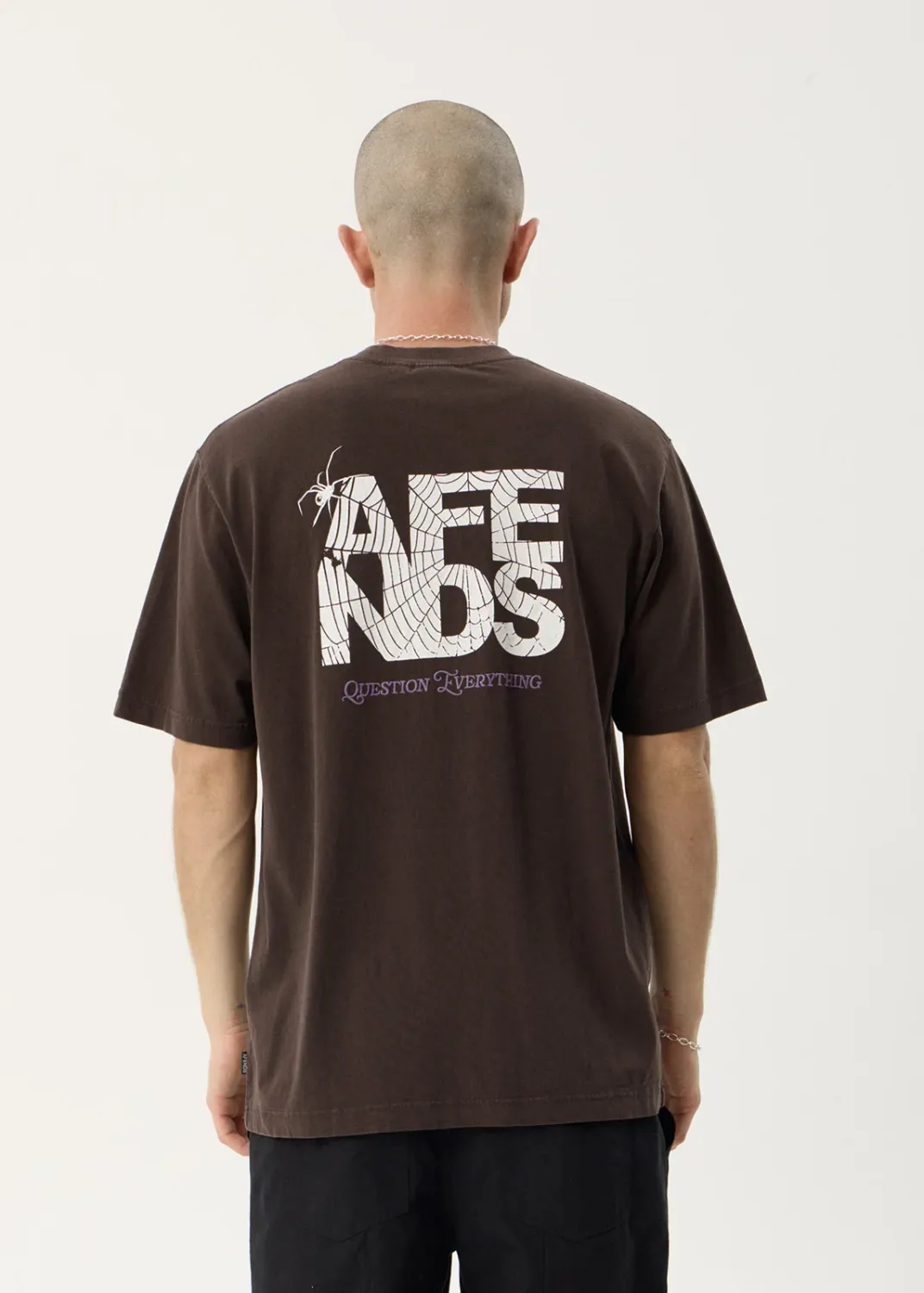 AFENDS MENS FUNNEL - RETRO TEE - WASHED COFFEE