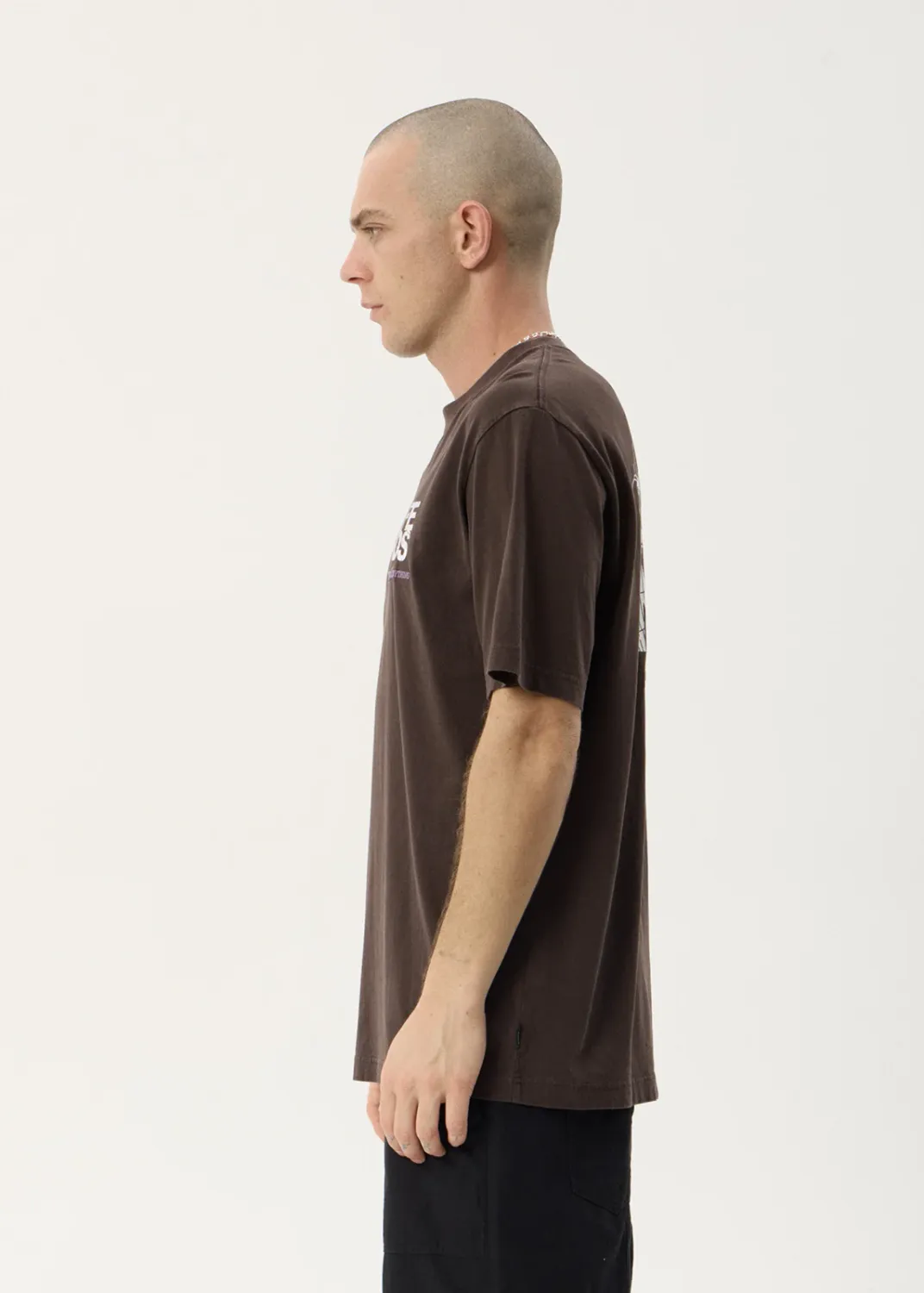 AFENDS MENS FUNNEL - RETRO TEE - WASHED COFFEE