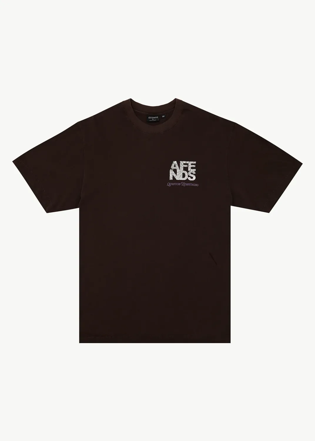 AFENDS MENS FUNNEL - RETRO TEE - WASHED COFFEE