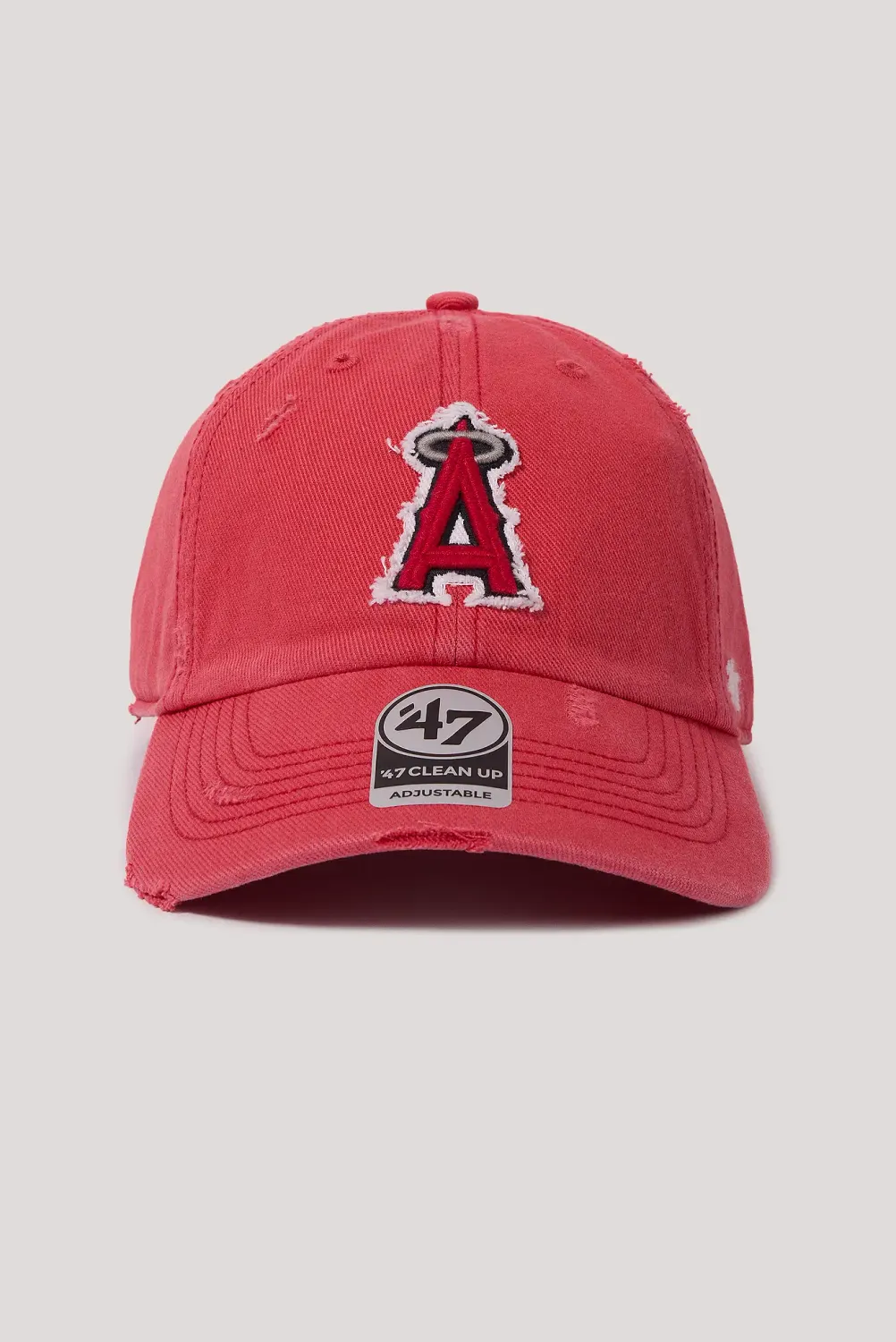 47 CLEAN UP WELL WORN DISTRESSED LA ANGELS CAP - RED