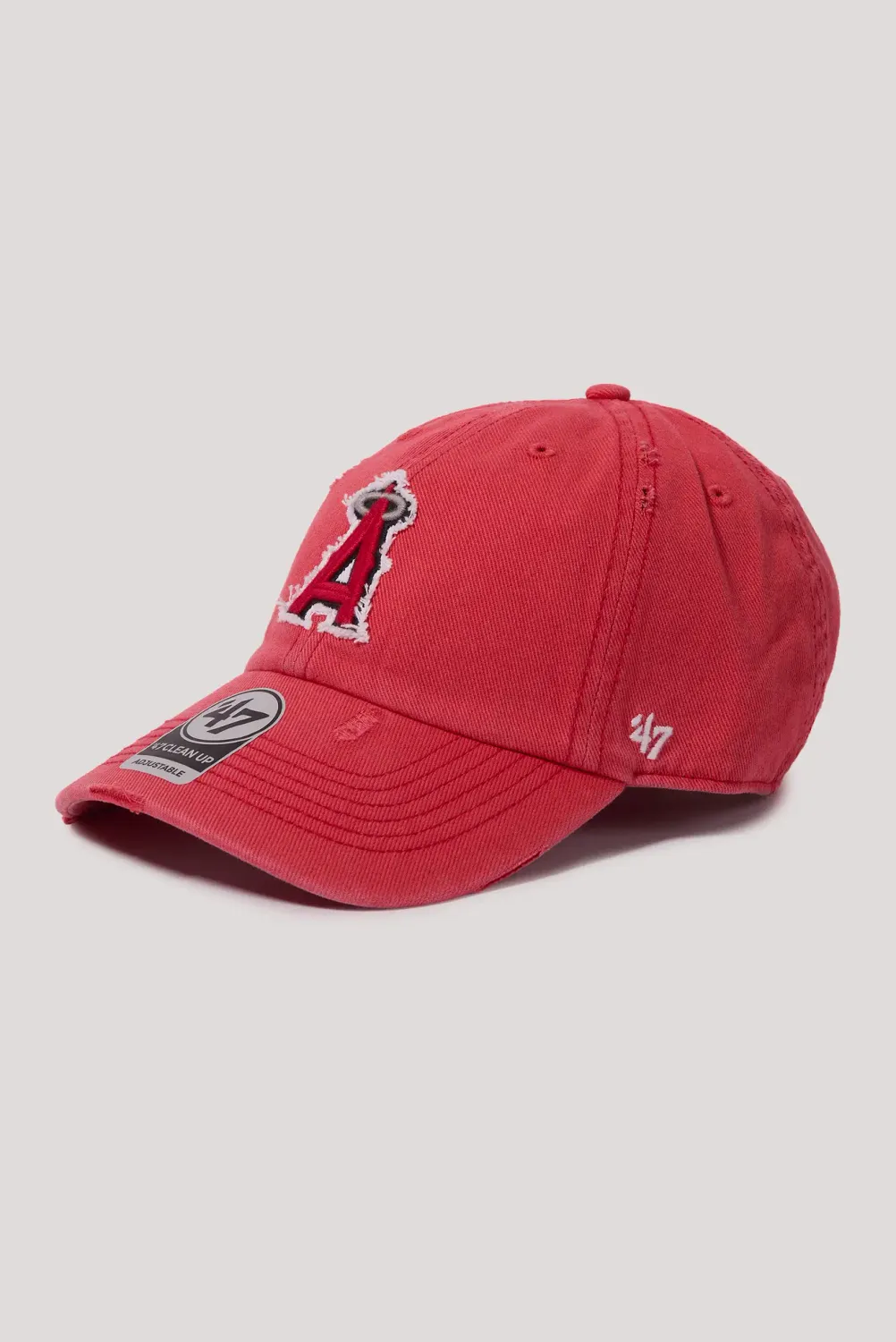 47 CLEAN UP WELL WORN DISTRESSED LA ANGELS CAP - RED