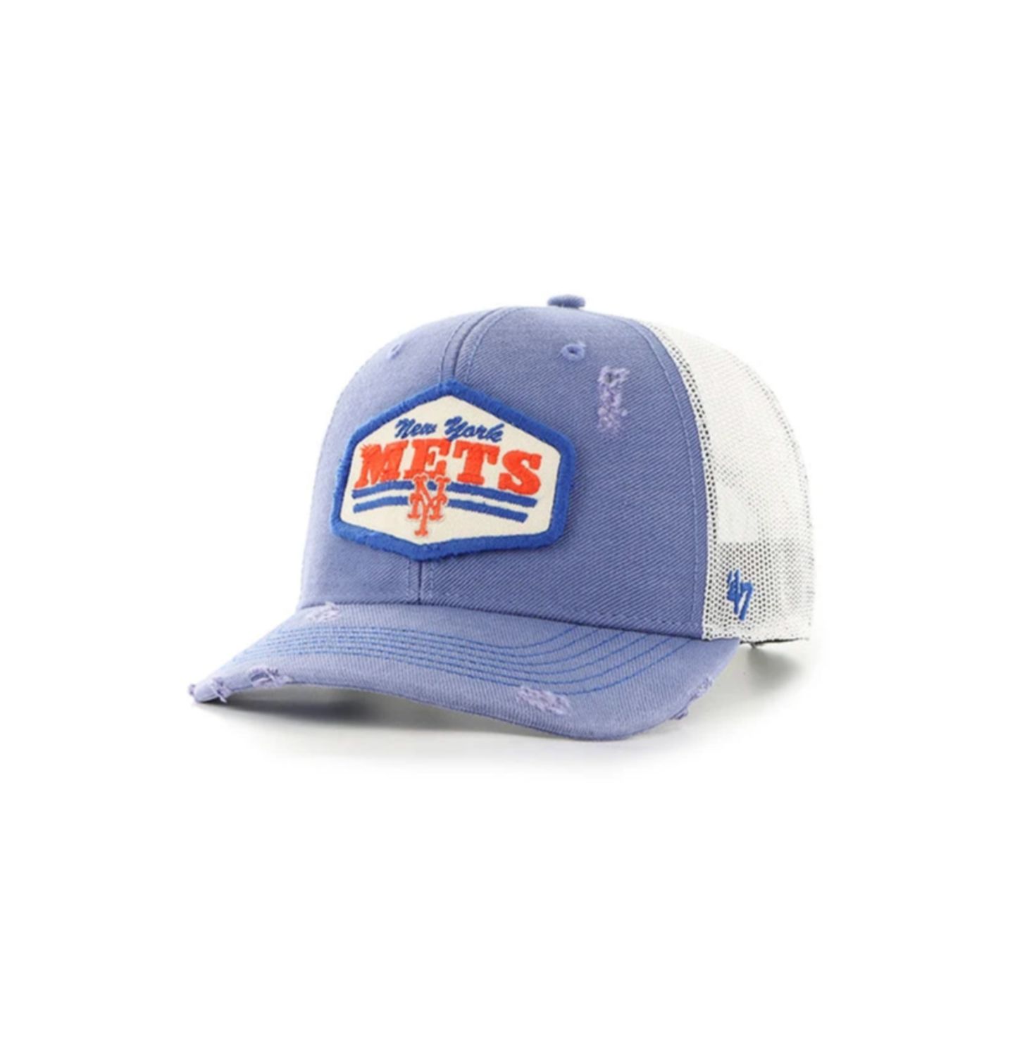 47 HITCH TRUCKER WELL WORN  NY METS CAP - BLUE