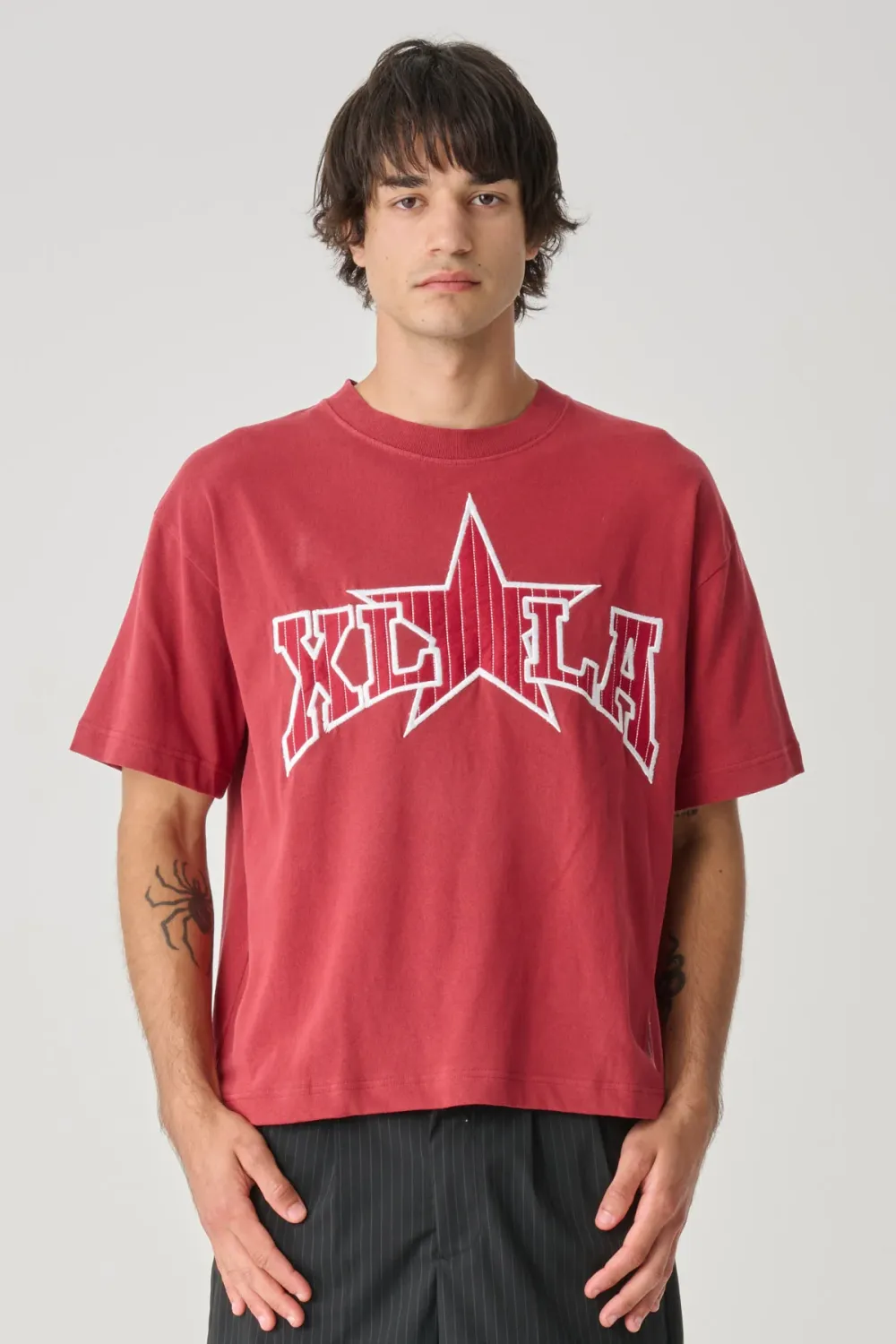X LARGE MENS LA STAR GORILLA FIT TEE - PIGMENT BRICK