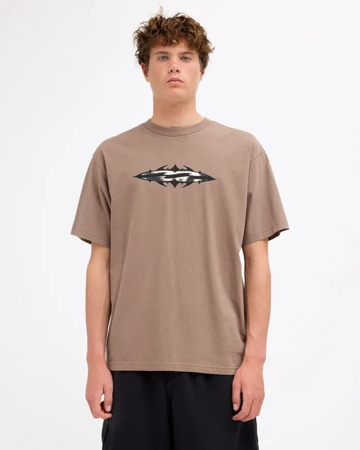 BILLABONG MENS IMMORTAL DIAMOND SS TEE - FOSSIL