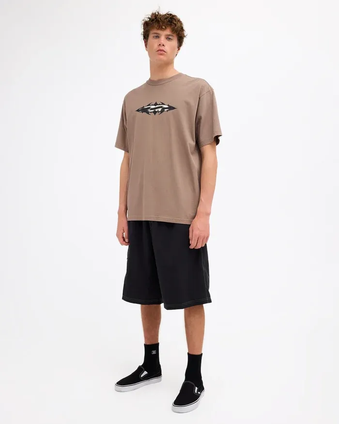 BILLABONG MENS IMMORTAL DIAMOND SS TEE - FOSSIL