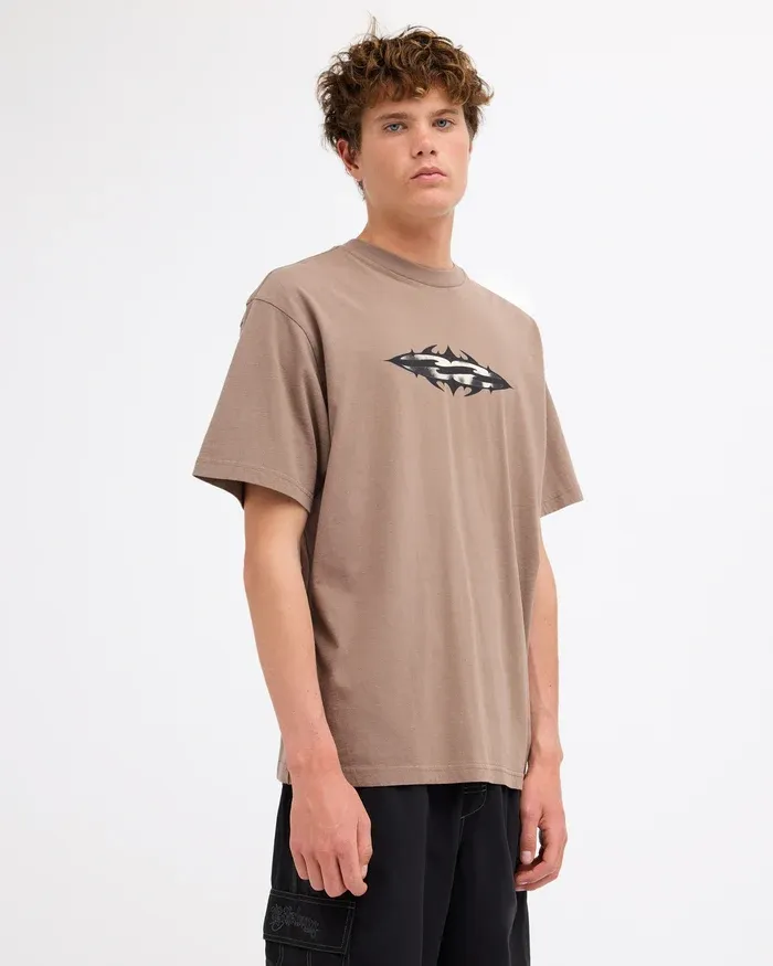 BILLABONG MENS IMMORTAL DIAMOND SS TEE - FOSSIL