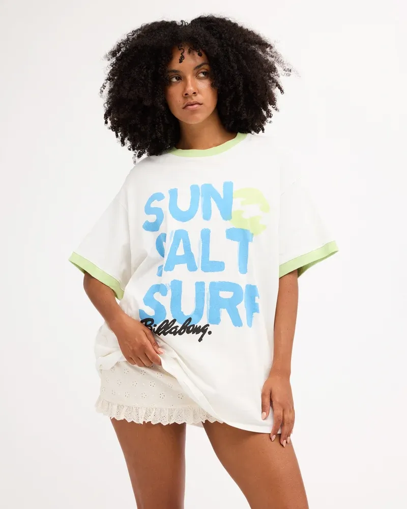 BILLABONG WOMENS HOLIDAY STATE SS TEE - SALT CRYSTAL