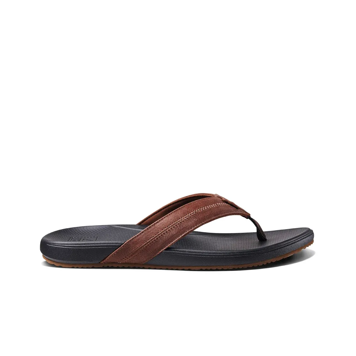 REEF MENS CUSHION PHANTOM LEATHER 2.0 THONG - BROWN/BLACK