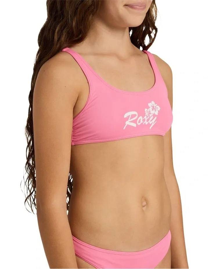 ROXY TEEN GIRLS SUMMER WAVE BIKINI SET - PINK CARNATION