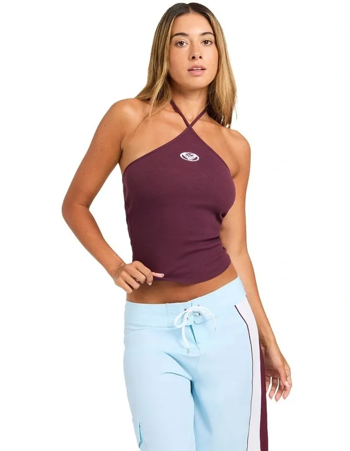 ROXY WOMENS BETTY HALTER TOP - CHERRY WINE