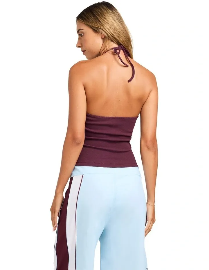 ROXY WOMENS BETTY HALTER TOP - CHERRY WINE