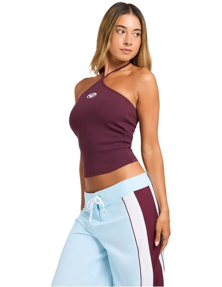 ROXY WOMENS BETTY HALTER TOP - CHERRY WINE