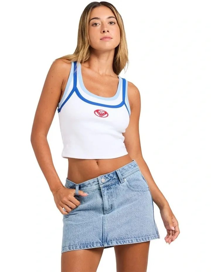 ROXY WOMENS SUMMER BAY RIB TANK - BRIGHT WHITE