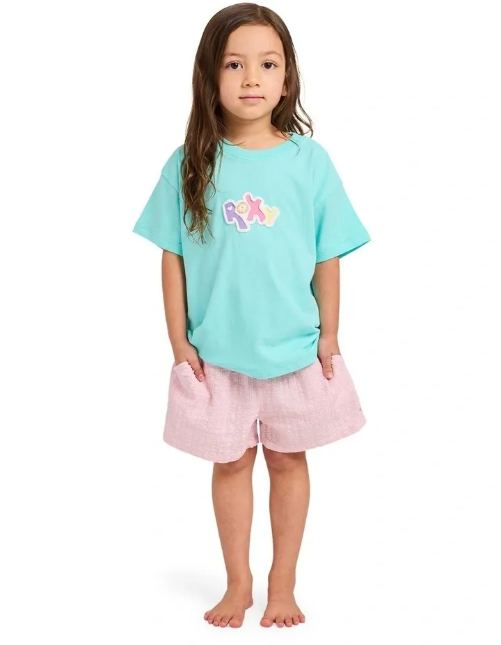ROXY TODDLER GIRLS ALOHA BLUSH SHORTS - POWDER PINK