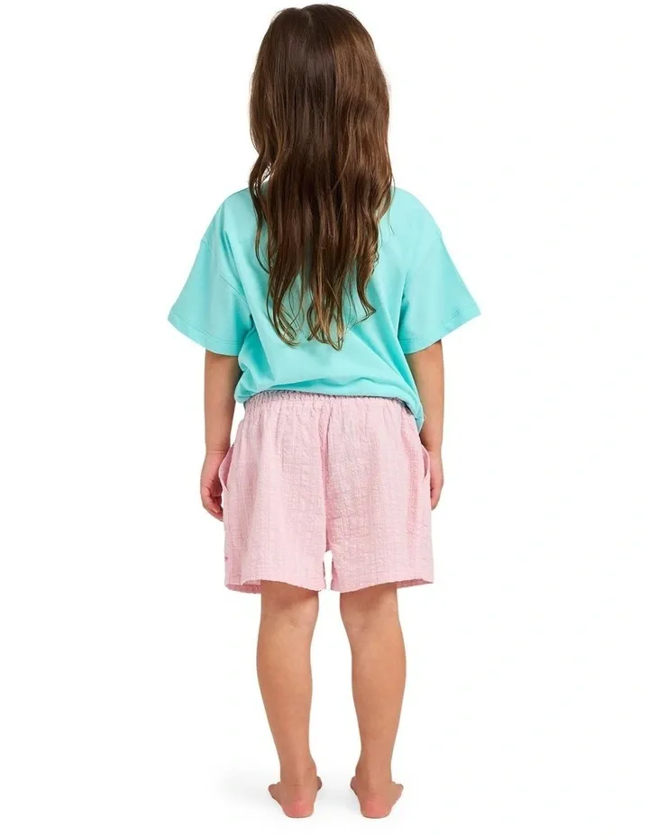 ROXY TODDLER GIRLS ALOHA BLUSH SHORTS - POWDER PINK