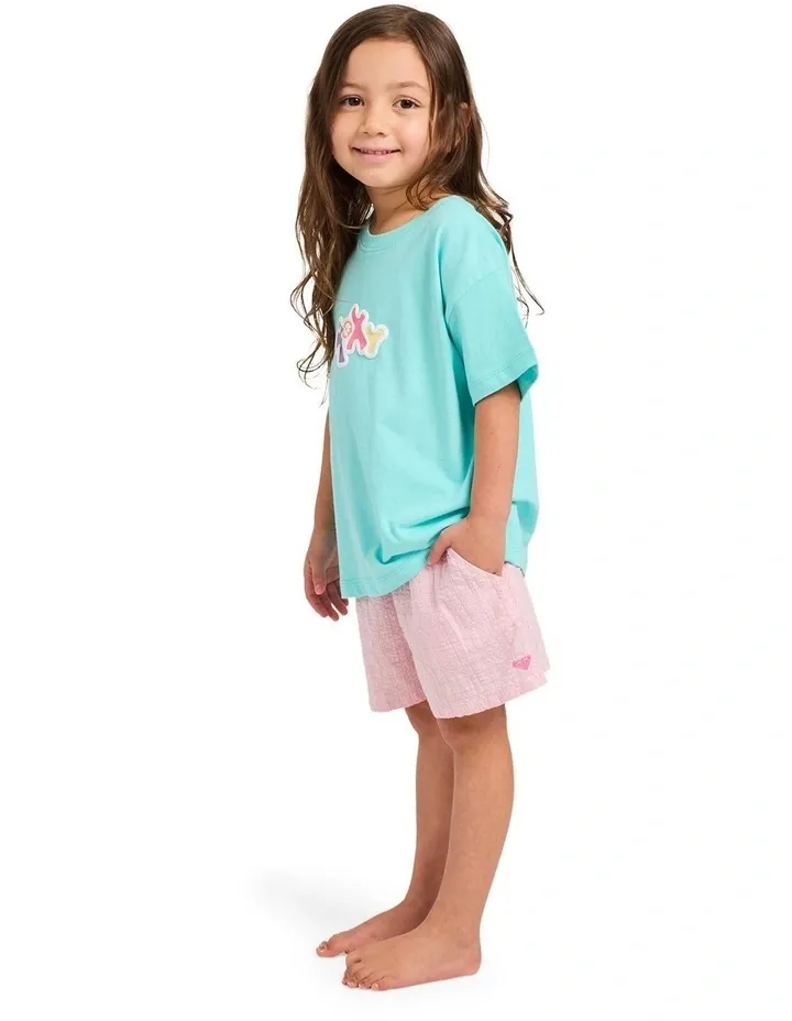ROXY TODDLER GIRLS ALOHA BLUSH SHORTS - POWDER PINK