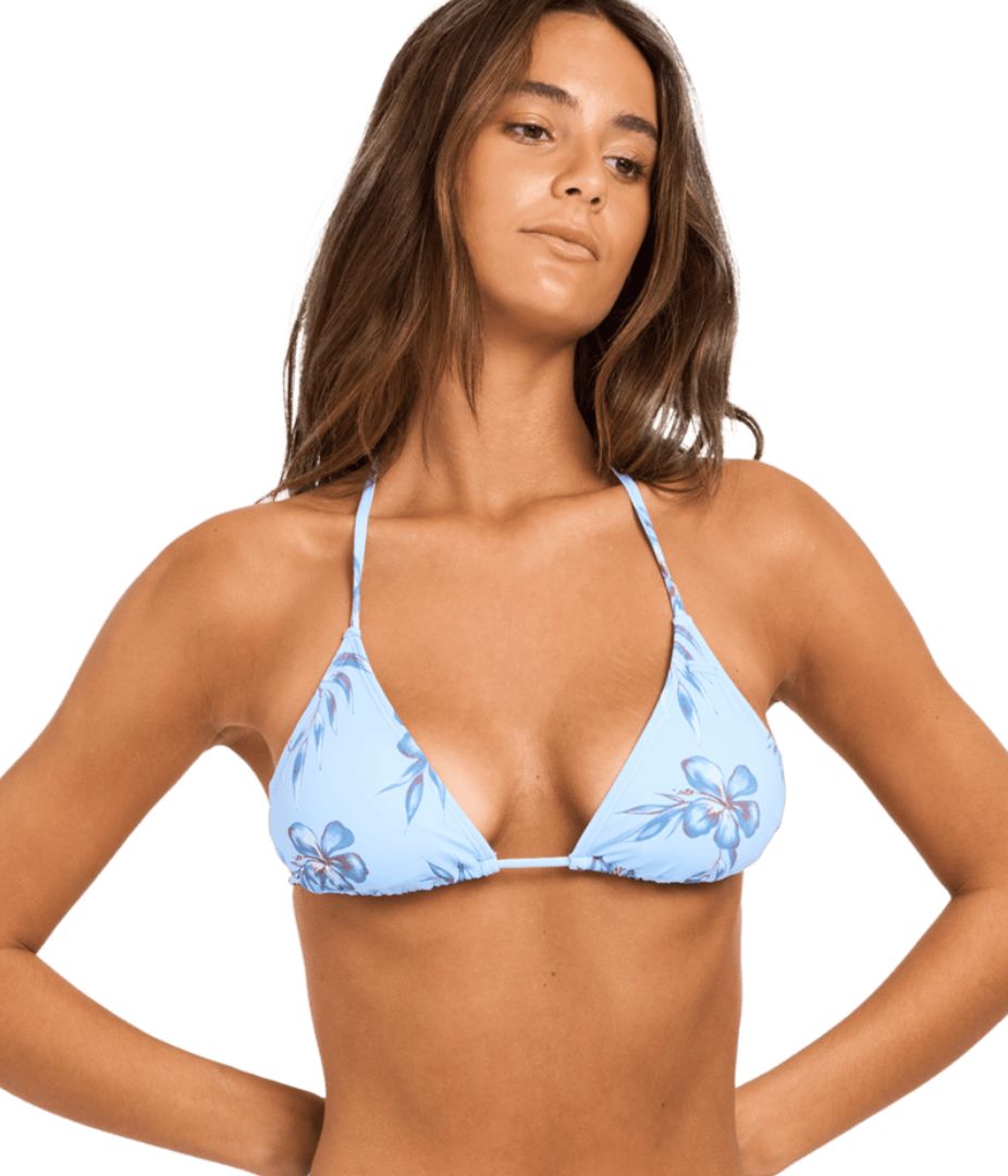 ROXY WOMENS LOLANI TIKI TRI SWIM TOP - PLACID BLUE