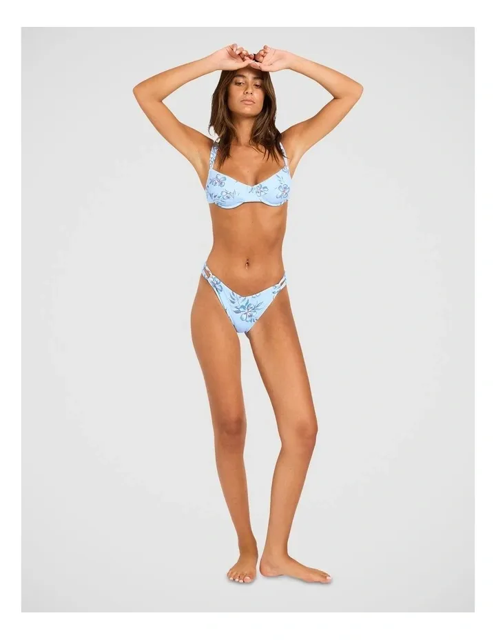 ROXY WOMENS LOLANI MOD HIGH LEG SWIM PANT - PLACID BLUE