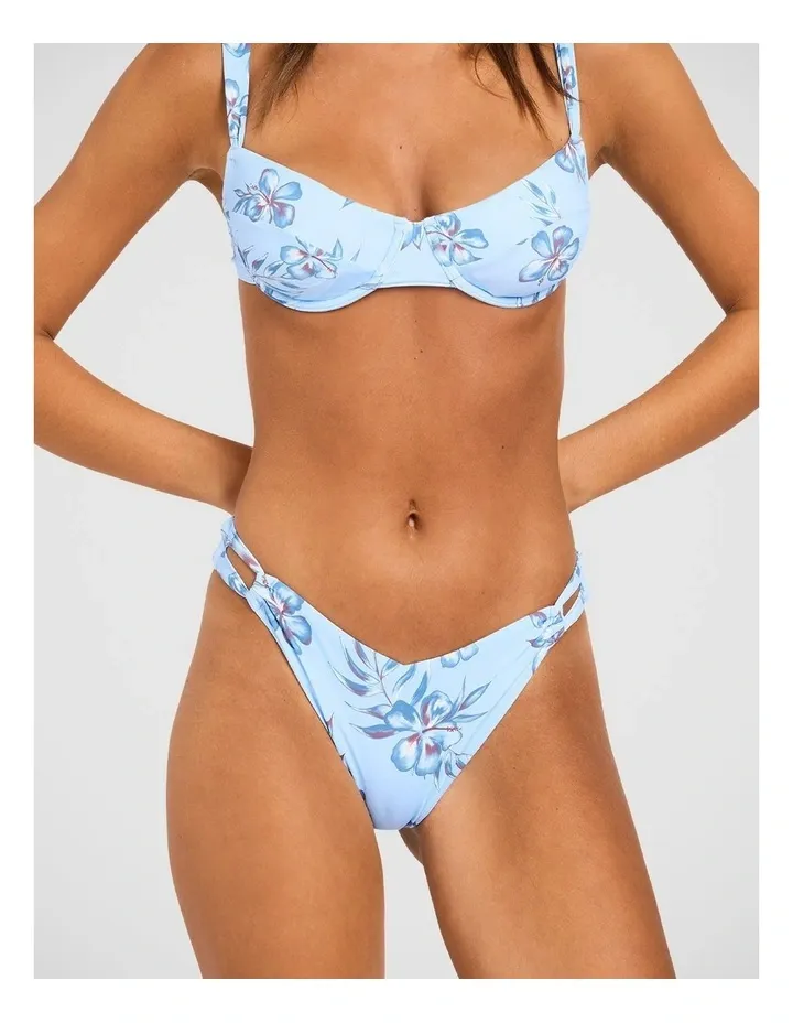 ROXY WOMENS LOLANI MOD HIGH LEG SWIM PANT - PLACID BLUE