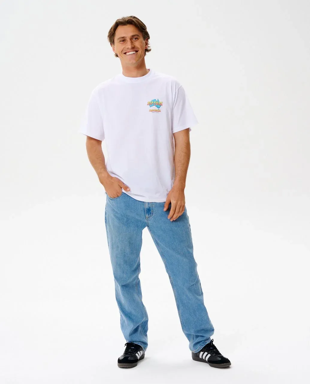 RIP CURL MENS AUS MAP DESTO TEE - WHITE