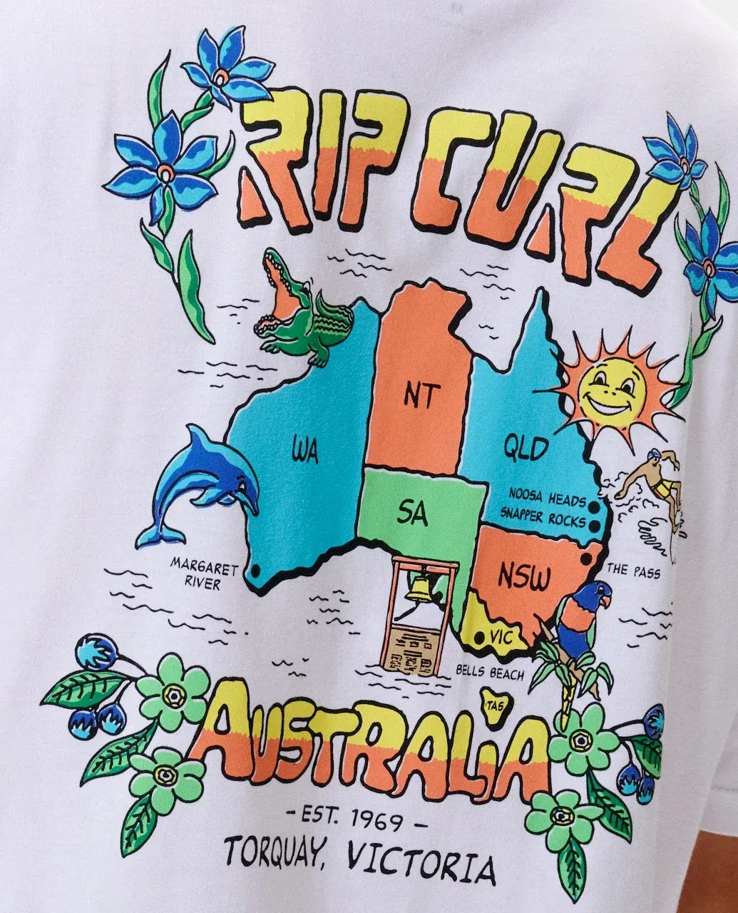 RIP CURL MENS AUS MAP DESTO TEE - WHITE