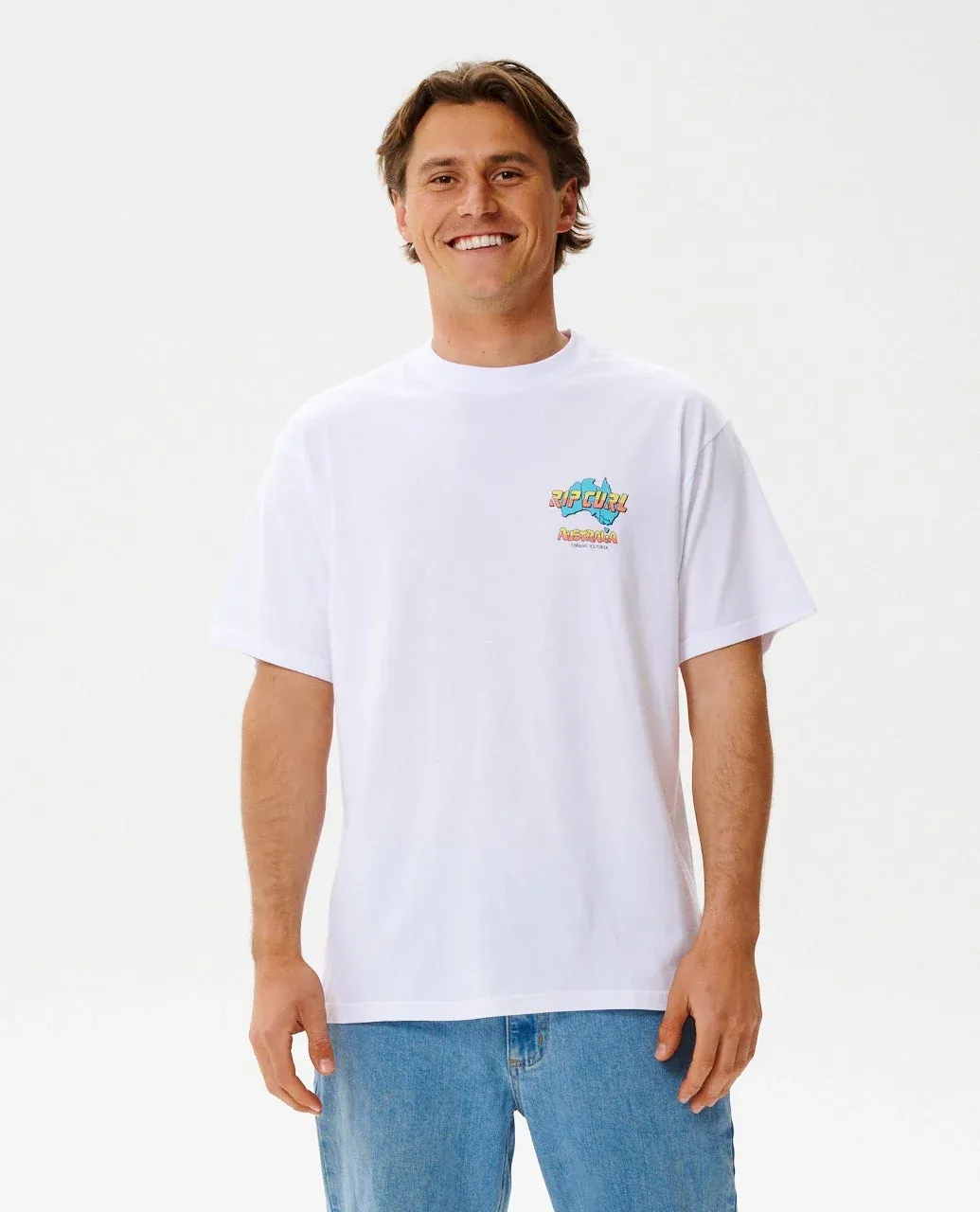 RIP CURL MENS AUS MAP DESTO TEE - WHITE