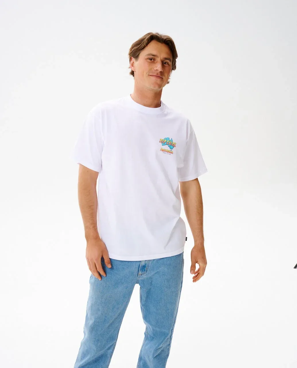 RIP CURL MENS AUS MAP DESTO TEE - WHITE