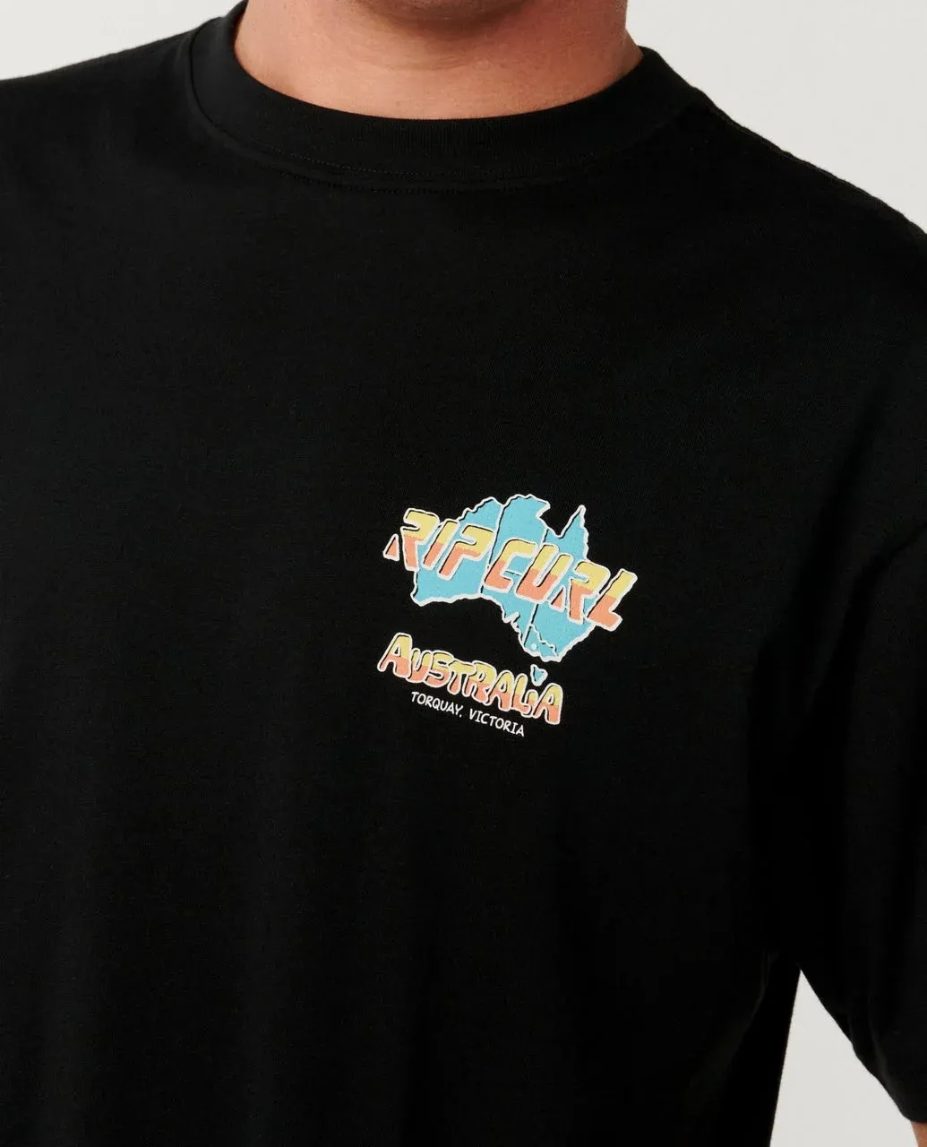 RIP CURL MENS AUS MAP DESTO TEE - BLACK