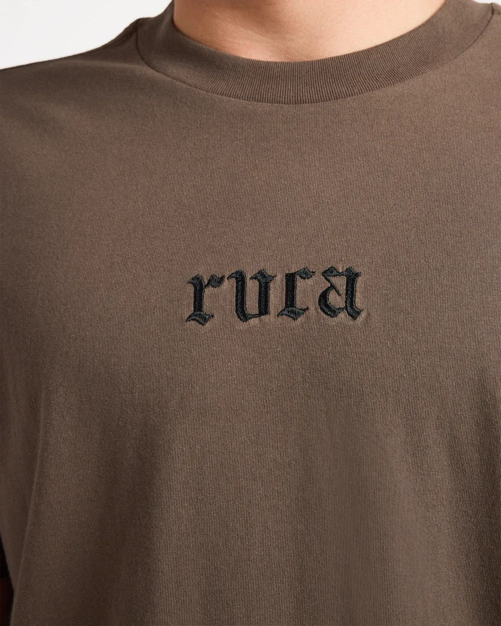RVCA MENS OLD RVCA SS TEE - CHOCOLATE