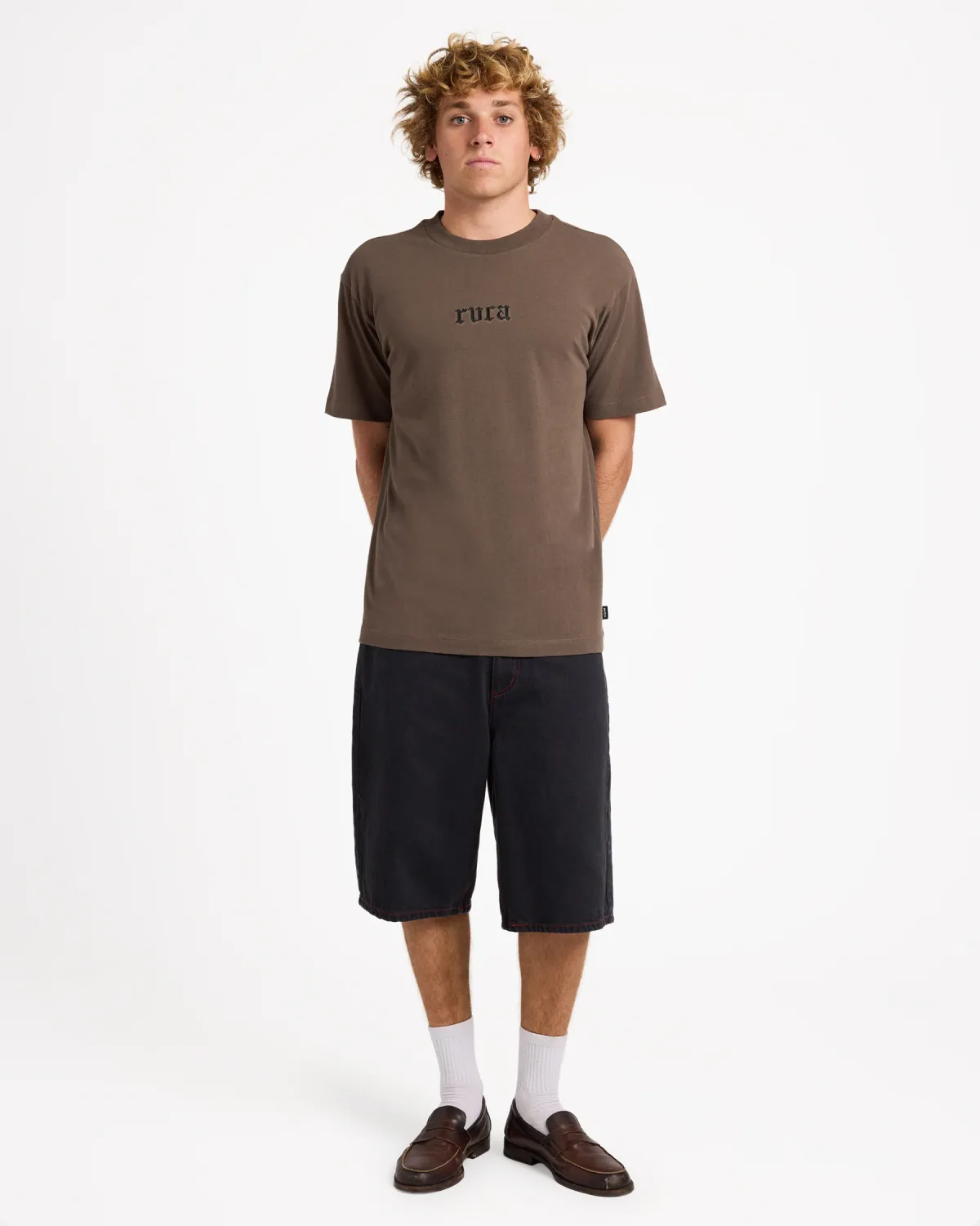 RVCA MENS OLD RVCA SS TEE - CHOCOLATE