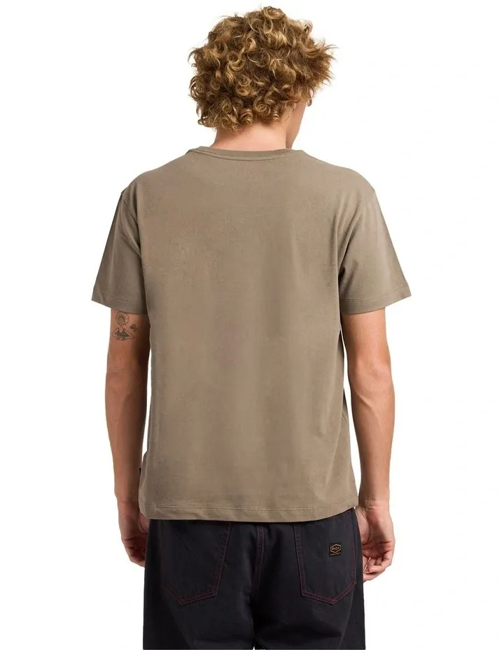 RVCA MENS DAYSHIFT WORKSHOP SS TEE - MUSHROOM