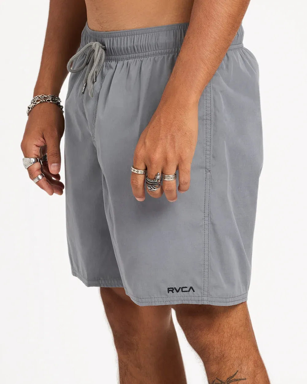 RVCA MENS OPPOSITES ELASTIC SHORT - SMOKE