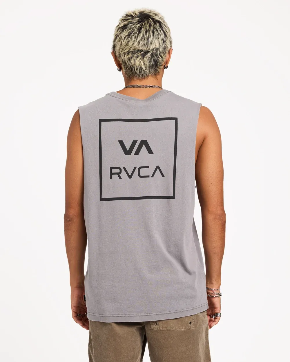 RVCA MENS VA ALL THE WAYS MUSCLE - SMOKE