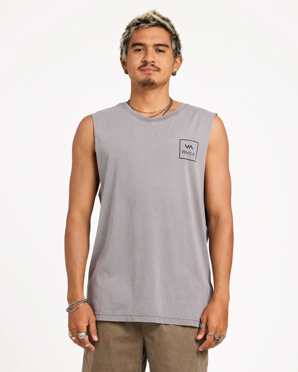 RVCA MENS VA ALL THE WAYS MUSCLE - SMOKE