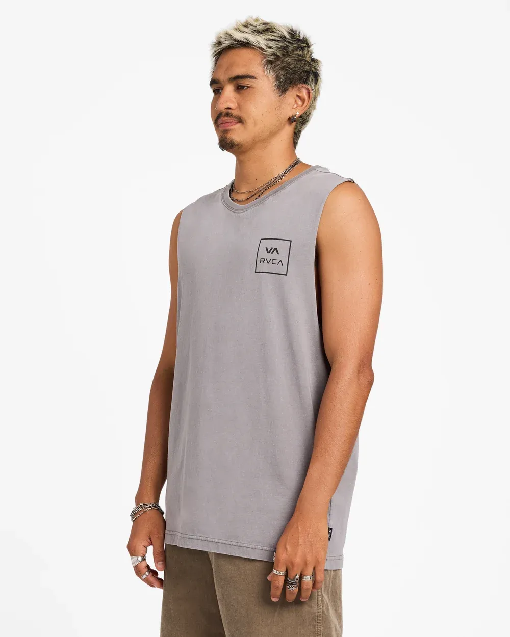 RVCA MENS VA ALL THE WAYS MUSCLE - SMOKE