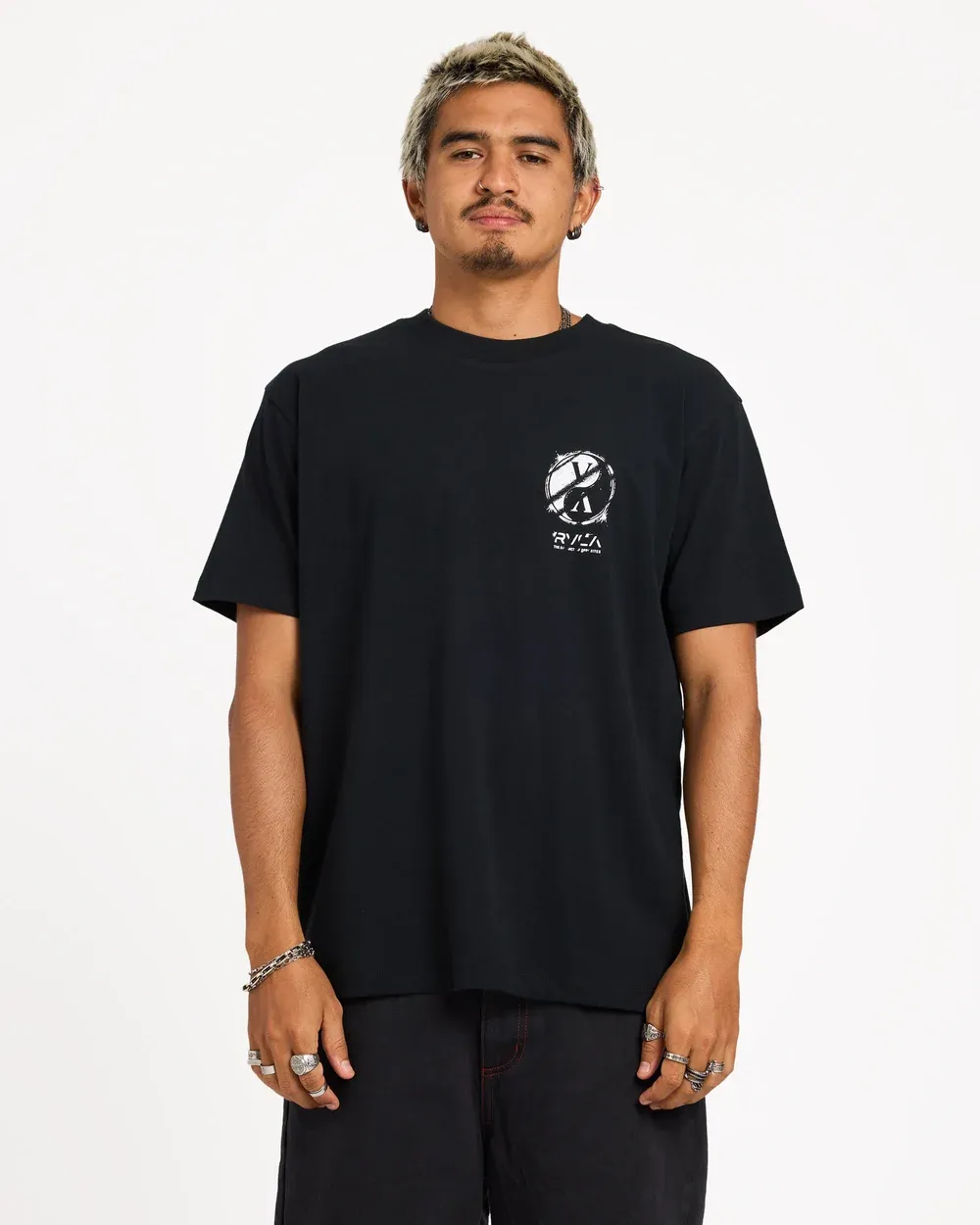 RVCA MENS VA FORCES SS TEE - RVCA BLACK