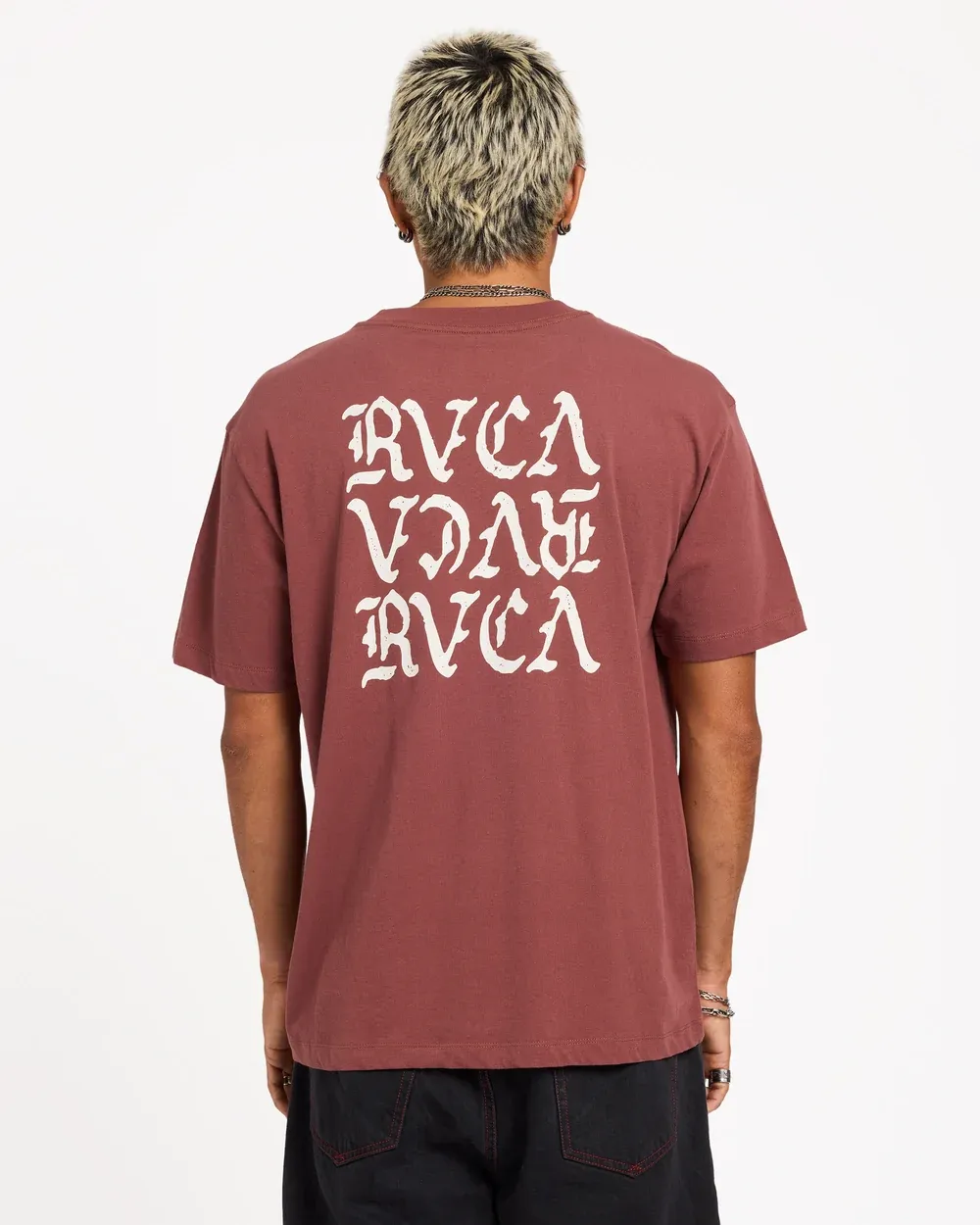 RVCA MENS RVCA STACKED SS TEE - RED EARTH