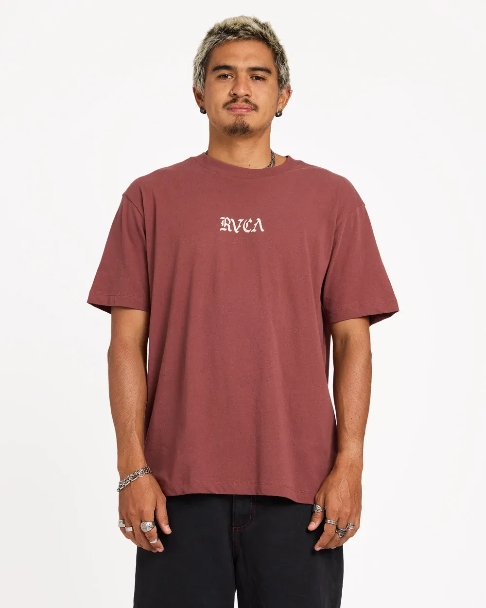RVCA MENS RVCA STACKED SS TEE - RED EARTH