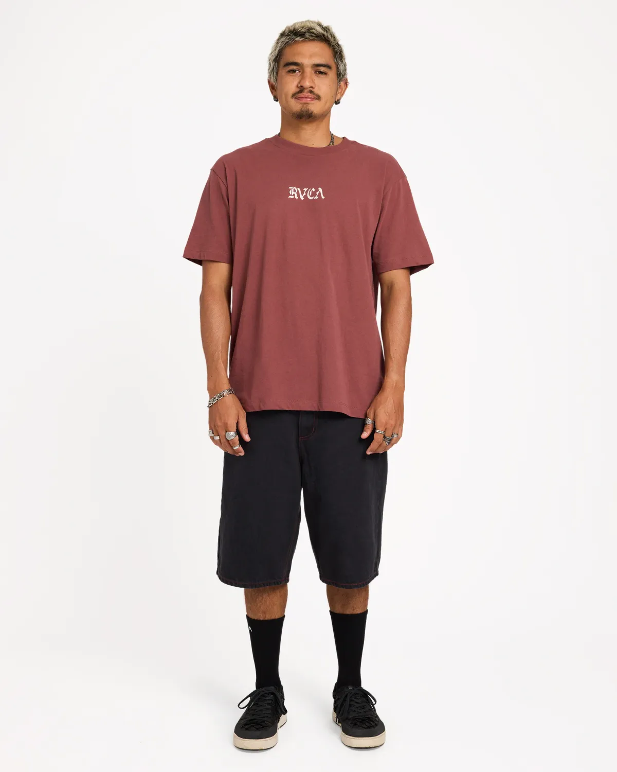 RVCA MENS RVCA STACKED SS TEE - RED EARTH