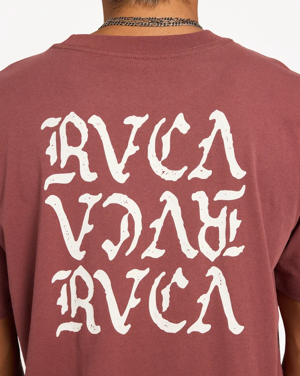 RVCA MENS RVCA STACKED SS TEE - RED EARTH