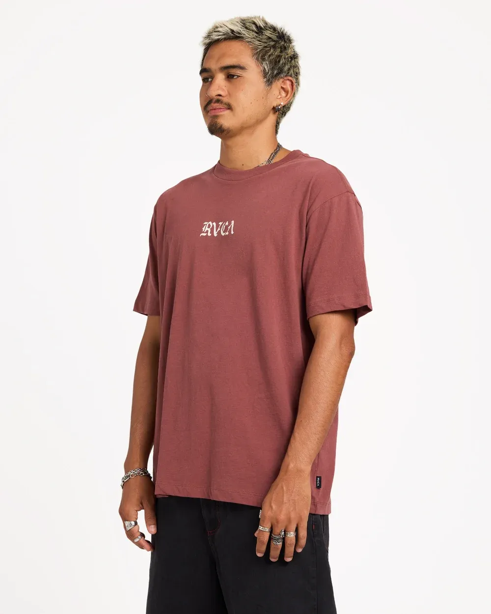 RVCA MENS RVCA STACKED SS TEE - RED EARTH