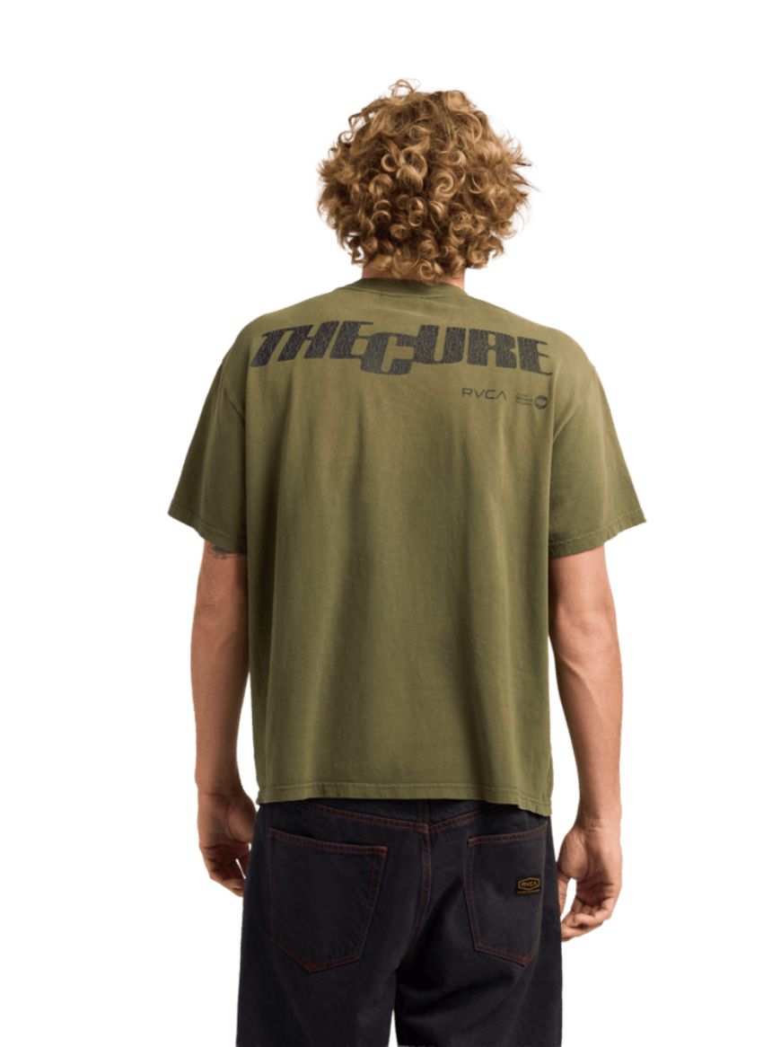 RVCA MENS BACK COVER 50 YEAR SS TEE - FATIGUE