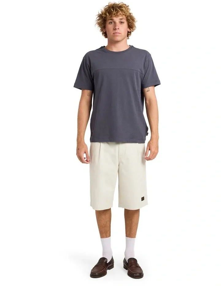 RVCA MENS DAYSHIFT WORKSHOP SS TEE - GARAGE BLUE