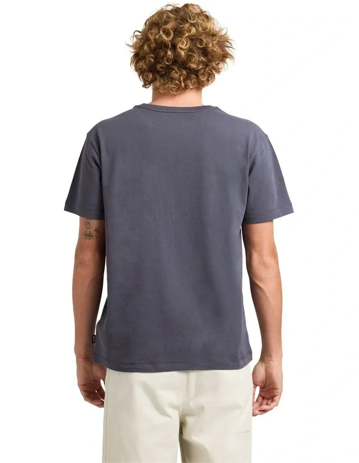 RVCA MENS DAYSHIFT WORKSHOP SS TEE - GARAGE BLUE