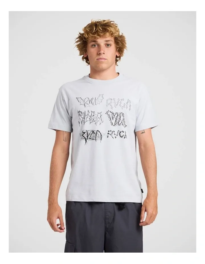 RVCA MENS SCRIBBLE SS TEE - SKY BLUE