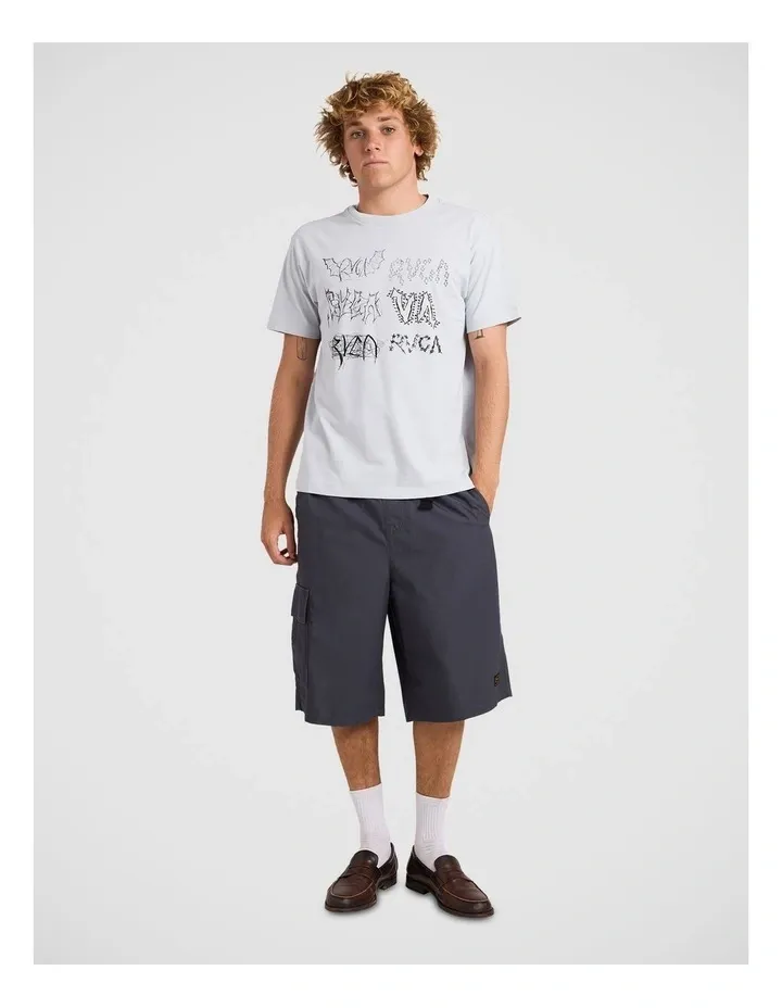 RVCA MENS SCRIBBLE SS TEE - SKY BLUE