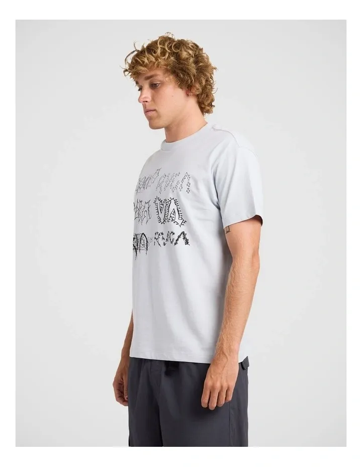 RVCA MENS SCRIBBLE SS TEE - SKY BLUE