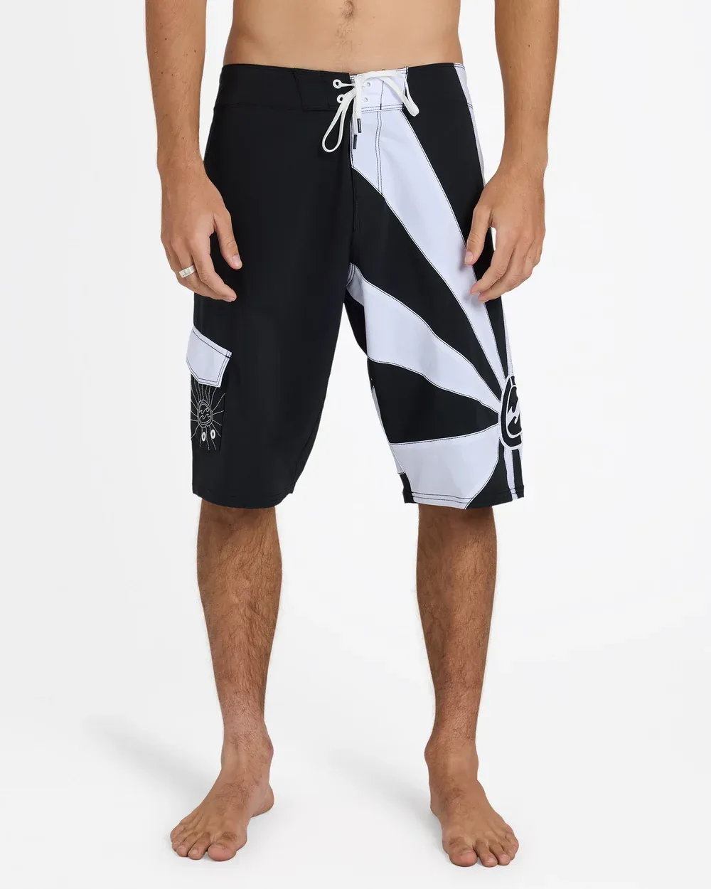 BILLABONG MENS AI RISING SUN PRO BOARDSHORT - BLACK / WHITE