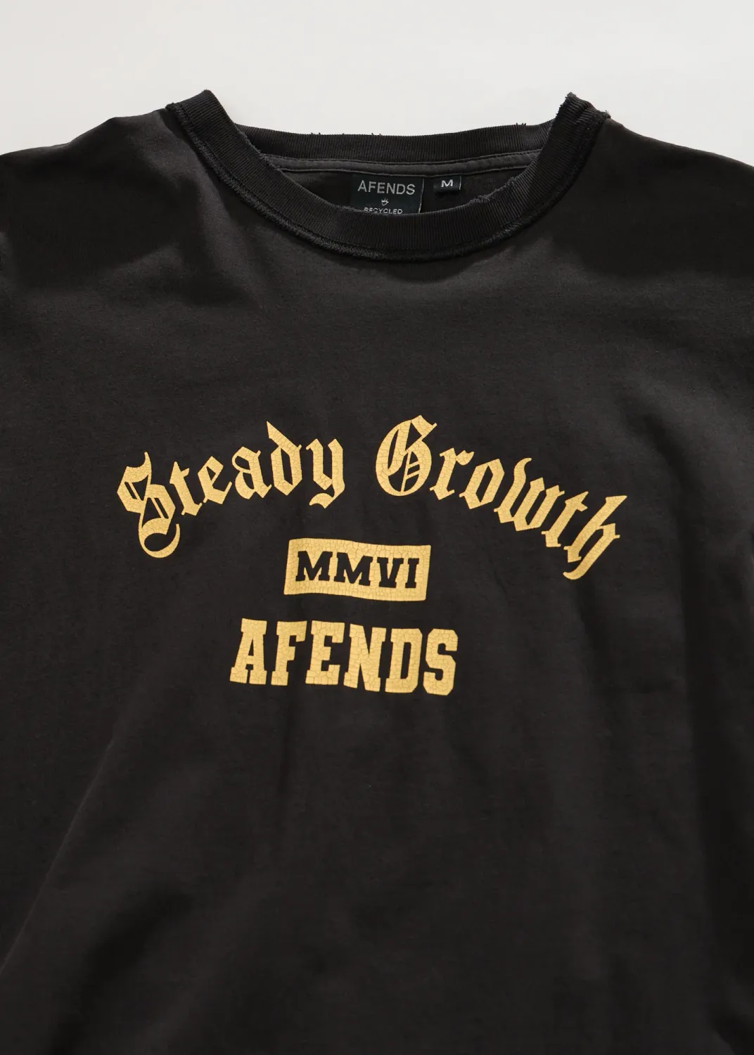 AFENDS MENS GROWTH - HEAVYWEIGHT BOXY TEE - STONE BLACK