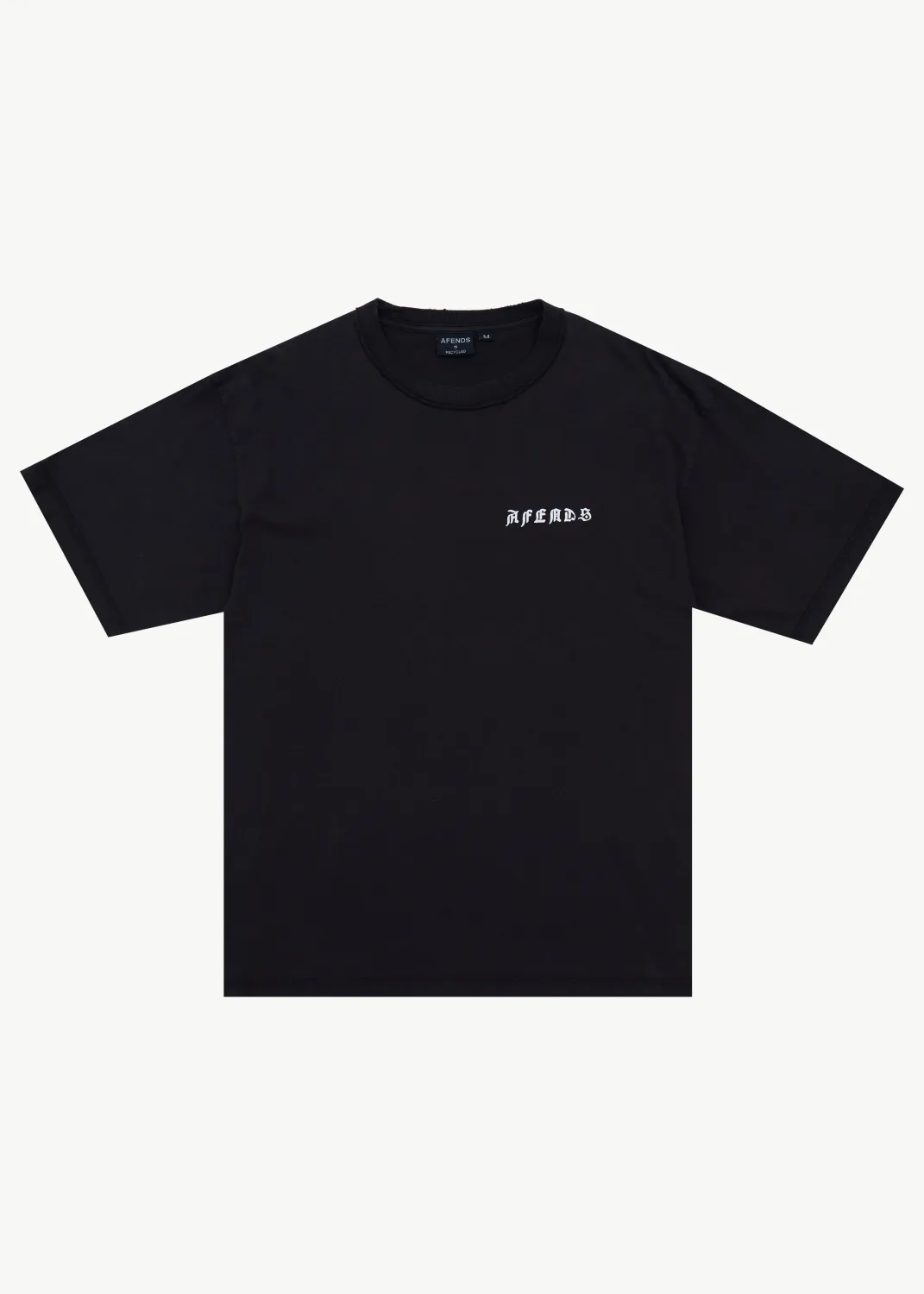 AFENDS MENS CONSTELLATION - HEAVYWEIGHT BOXY TEE - STONE BLACK